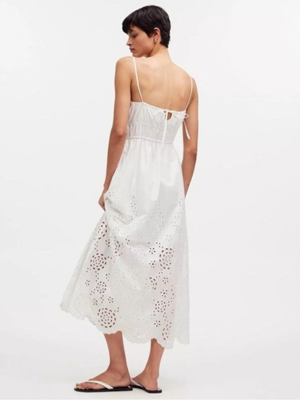 Madewell Embroidered Eyelet Poplin Dress Size 12 - Picture 4 of 11